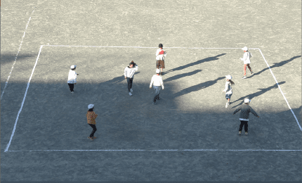 かげふみ遊びのようす