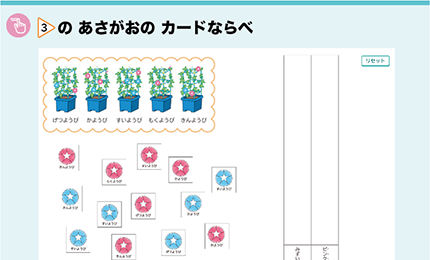 △4のあさがおのカードならべ