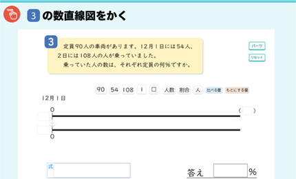 □3の数直線図をかく