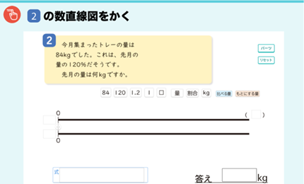 □2の数直線図をかく