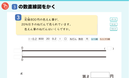 □3の数直線図をかく